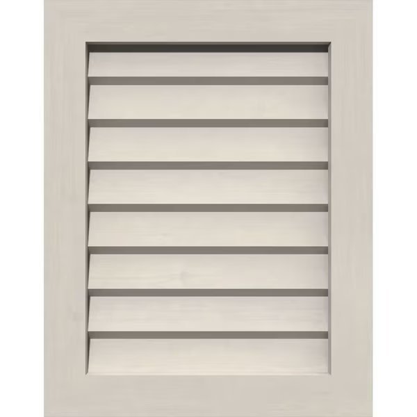 Vertical Gable Vent Primed, Non-Functional, Pine Gable Vent w/ Decorative Face Frame, 22